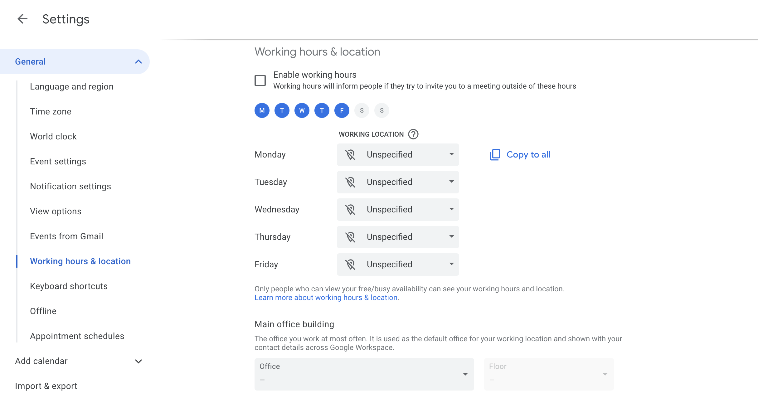 Synchronizing the Google Calendar working location Comeen Help Center