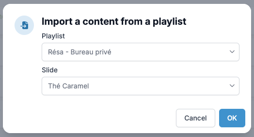 Sélectionner le contenu à importer