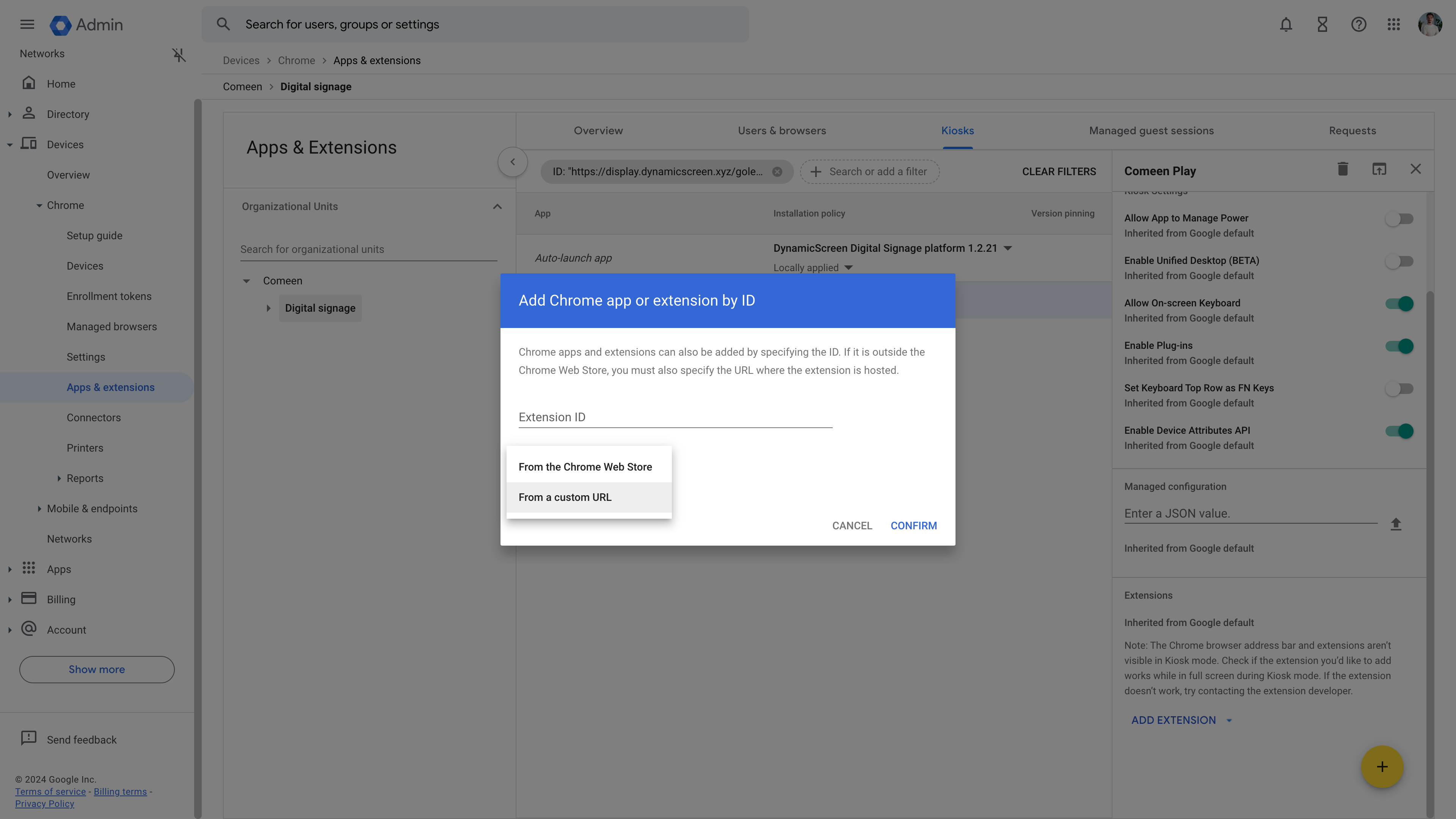 Depuis une URL personnalisée