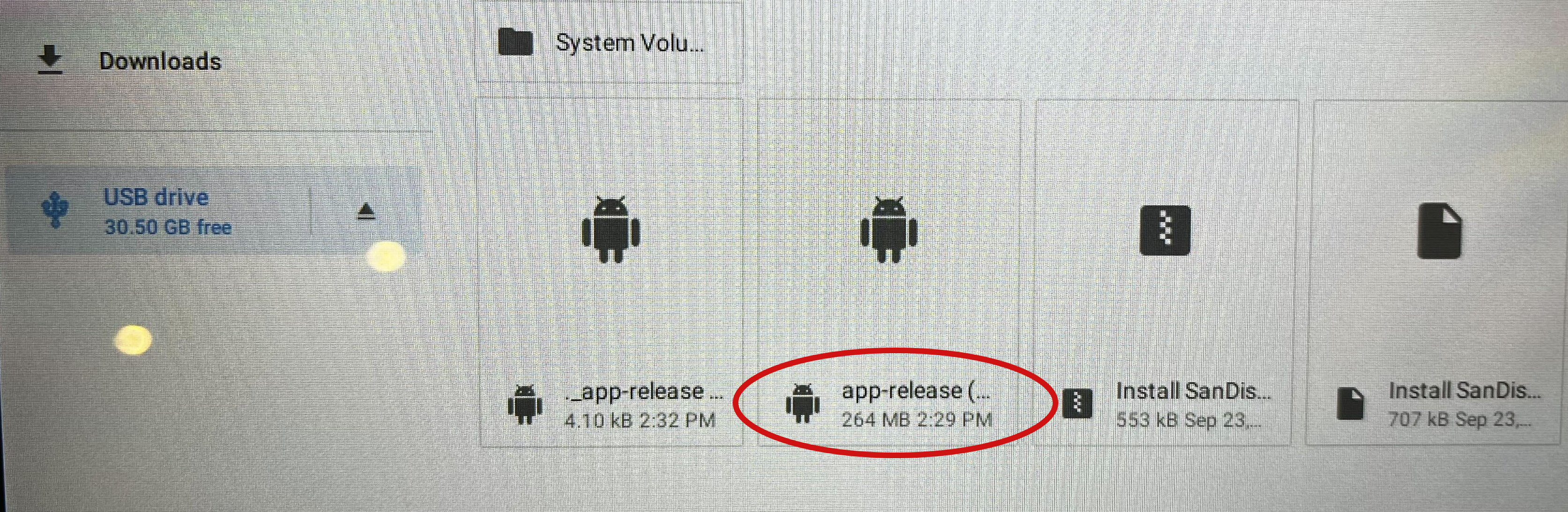 Lancement de l'apk