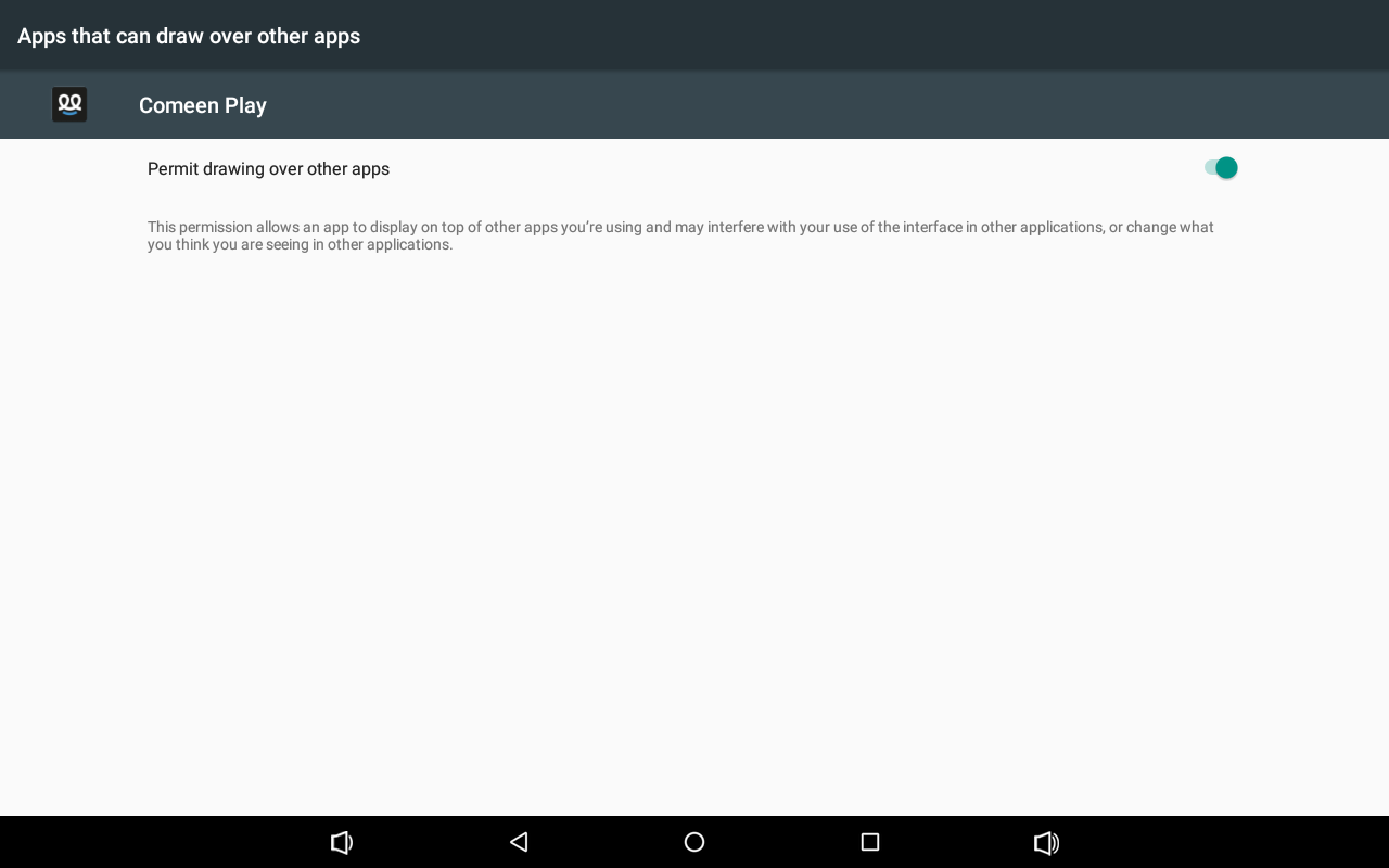 Autoriser l'affichage sur d'autres applications
