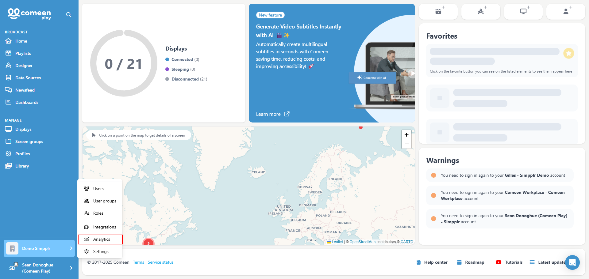 Sélectionner Analytics