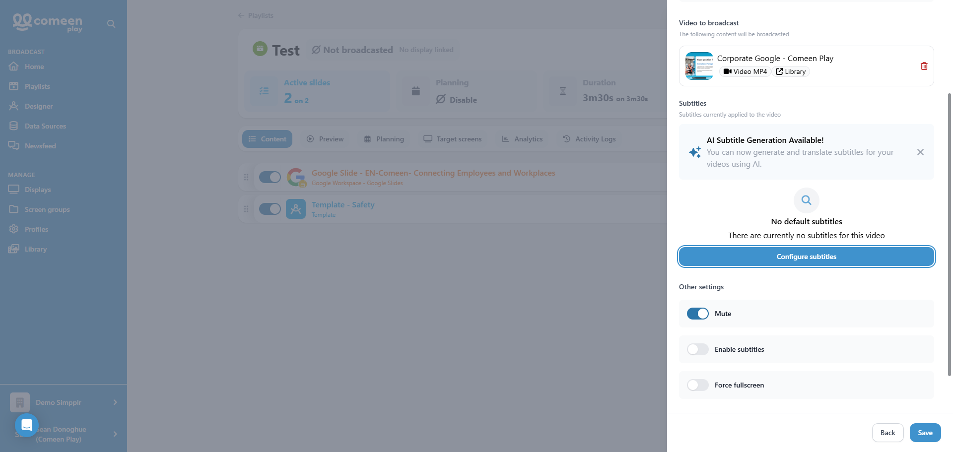 Enregistrer Configuration Vidéo