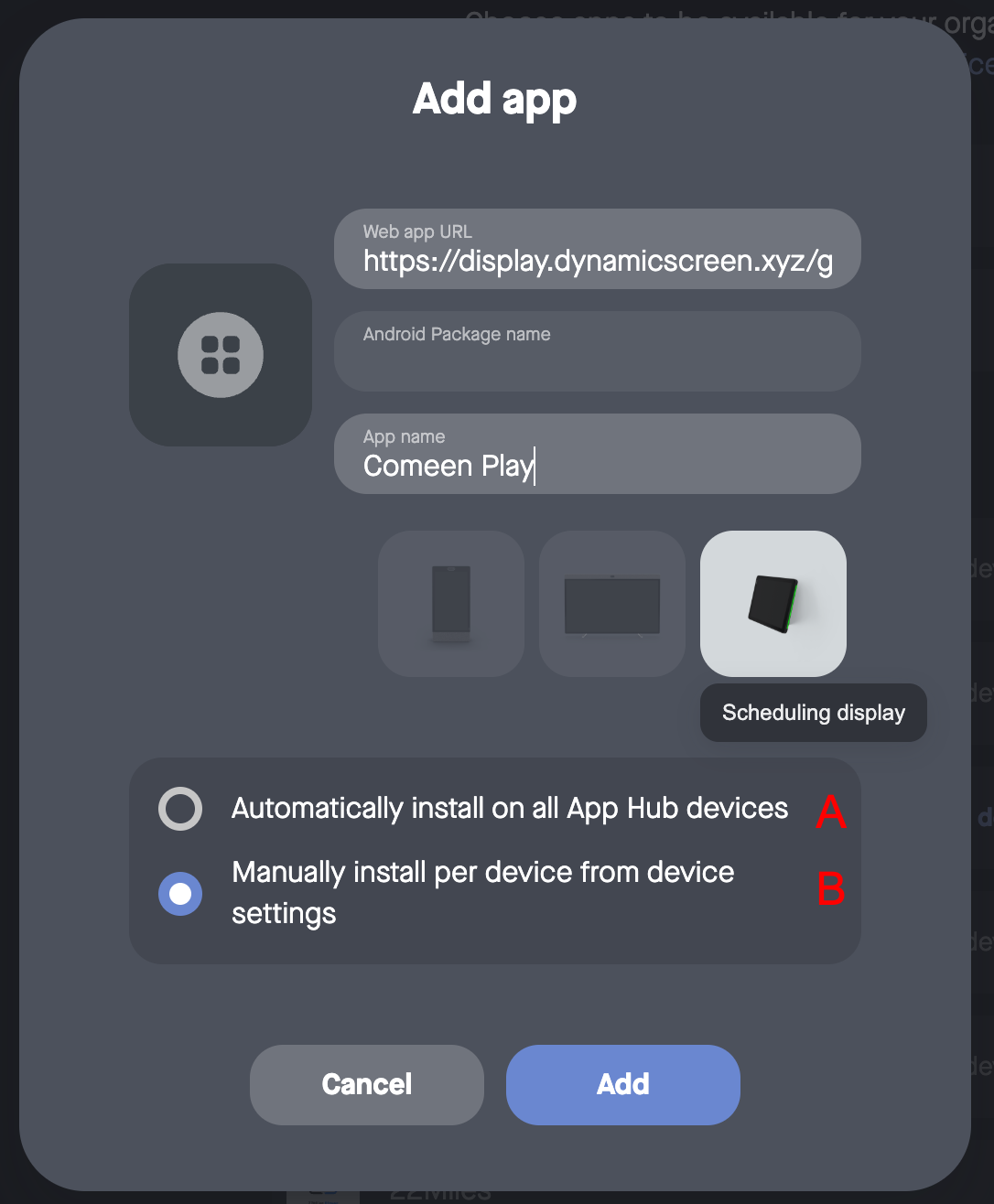 Enregistrer la configuration